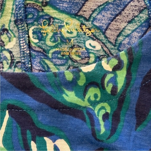 •LILLY PULITZER• Elianna 3/4 Sleeve T-Shirt Dress in Indigo Breeze Shady Gators - Picture 5 of 7